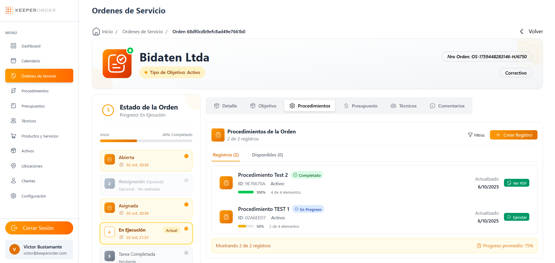 Digitalización de órdenes de servicio